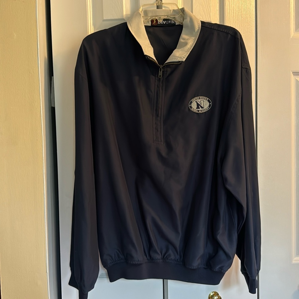 Divots USNA Quarter Zip Windbreaker, Navy Blue, size S